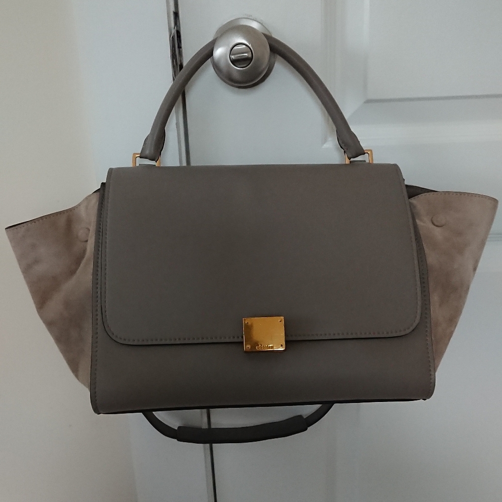 Celine medium trapeze elephant gray purse